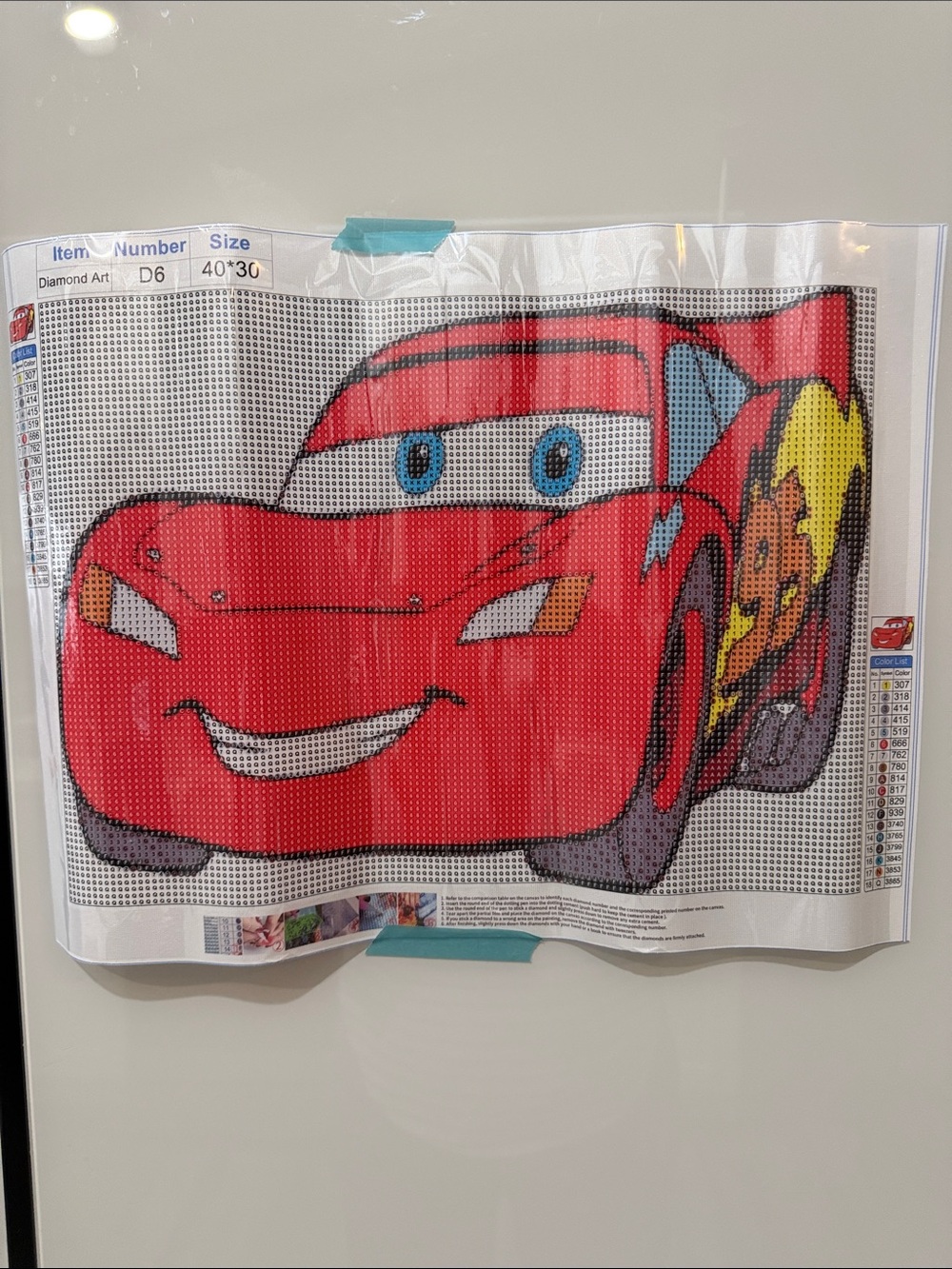 Red Lightning McQueen Diamond Art Painting Kit 40x30cm